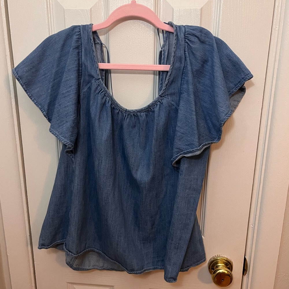 Denim Colored Blouse from Old Navy Size Large